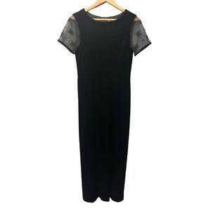 90’s Vintage Robbie Bee Black Velvet Midi Dress